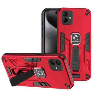 For Samsung Galaxy A04 Shockproof Holder Phone Case(Red)