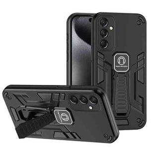For Samsung Galaxy A24 4G Shockproof Holder Phone Case(Black)