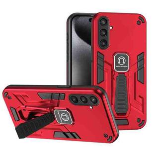 For Samsung Galaxy S23 FE 5G Shockproof Holder Phone Case(Red)