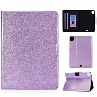 For iPad Pro 11 2024 Varnish Glitter Powder Smart Leather Tablet Case(Purple)