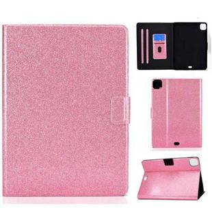 For iPad Pro 11 2024 Varnish Glitter Powder Smart Leather Tablet Case(Pink)