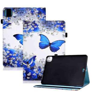 For iPad Pro 11 2024 Painted Elastic Band Smart Leather Tablet Case(Flower Butterfly)