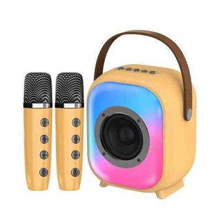 NewRixing NR168W Portable Colorful Bluetooth Speaker Home Dual Mic Karaoke Speaker(Coffee)