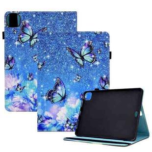 For iPad Pro 11 2024 Painted Elastic Band Smart Leather Tablet Case(Butterfly)