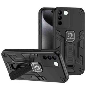 For vivo V27 Shockproof Holder Phone Case(Black)