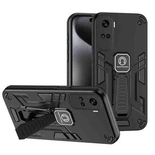 For Honor 90 Lite Shockproof Holder Phone Case(Black)