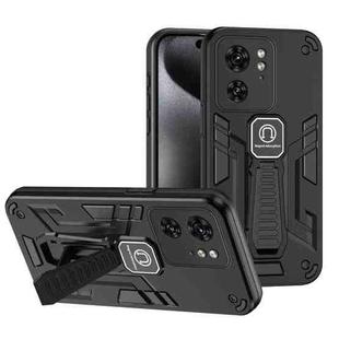 For Motorola Edge 40 Shockproof Holder Phone Case(Black)