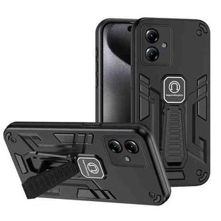 For Motorola Moto G14 Shockproof Holder Phone Case(Black)