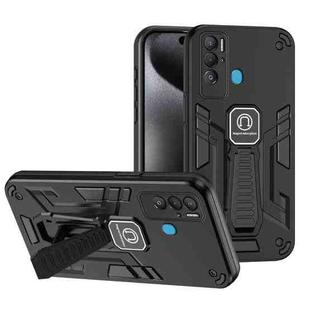 For Tecno Pova Neo 2 in 1 Shockproof Holder Phone Case(Black)