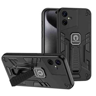 For Tecno Pova Neo 3 2 in 1 Shockproof Holder Phone Case(Black)