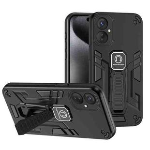 For Tecno Spark 9 Pro 2 in 1 Shockproof Holder Phone Case(Black)