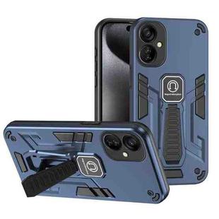 For Tecno Spark 9T 2 in 1 Shockproof Holder Phone Case(Blue)