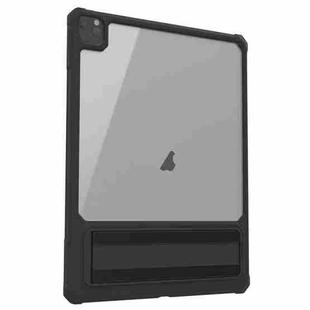 For iPad Pro 11 2022 / Air 10.9 2022 Transparent PC Hybrid TPU Tablet Case with Holder(Black)