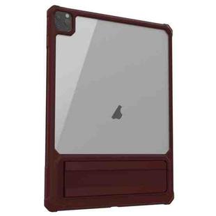 For iPad Pro 11 2022 / Air 10.9 2022 Transparent PC Hybrid TPU Tablet Case with Holder(Wine Red)