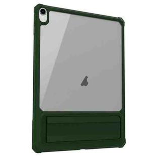 For iPad mini 6 Transparent PC Hybrid TPU Tablet Case with Holder(Army Green)