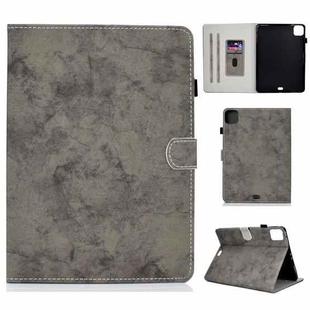 For iPad Pro 11 2024 Marble Style Cloth Texture Smart Leather Tablet Case(Grey)