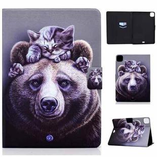 For iPad Pro 11 2024 Colored Drawing Smart Leather Tablet Case(Cat and Bear)