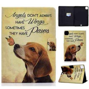 For iPad Pro 11 2024 Colored Drawing Horizontal Flip Tablet Leather Case(Butterfly Dog)