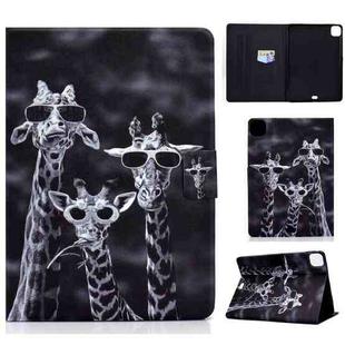 For iPad Pro 11 2024 Colored Drawing Horizontal Flip Tablet Leather Case(Three Deer)