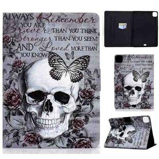 For iPad Pro 11 2024 Colored Drawing Horizontal Flip Tablet Leather Case(Skull)