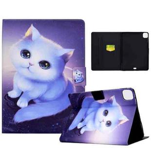 For iPad Pro 11 2024 Colored Drawing Smart Leather Tablet Case(Kitty)