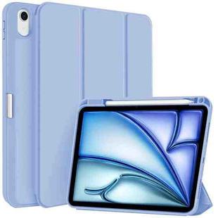 For iPad Air 11 2024 3-fold TPU Smart Leather Tablet Case with Pen Slot(Ice Blue)