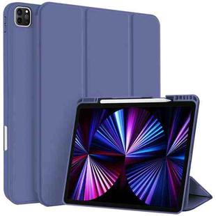 For iPad Pro 11 2022 / 2021 / 2020 3-fold TPU Smart Leather Tablet Case with Pen Slot(Royal Blue)