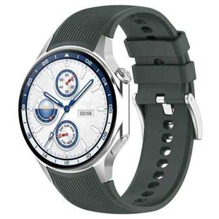 For OPPO Watch X / OnePlus Watch 2 Vertical Texture Silicone Watch Band(Dark Green)