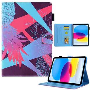 For iPad Pro 11 2024 Colored Drawing Leather Smart Tablet Case(Dazzling Pineapple)