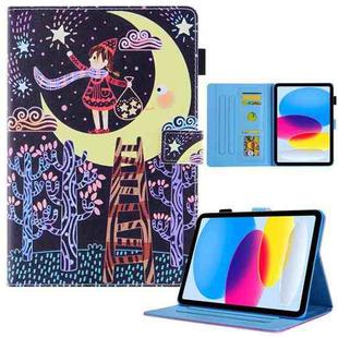 For iPad Pro 11 2024 Colored Drawing Leather Smart Tablet Case(Catch Stars Girl)