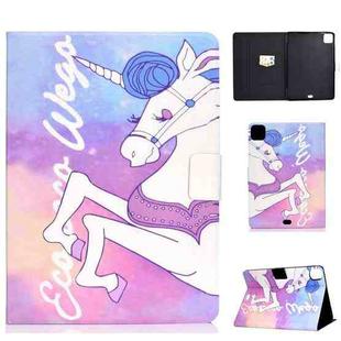 For iPad Pro 11 2024 Voltage Colored Drawing Smart Leather Tablet Case(Pink Horse)