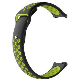 For Xiaomi Haylou Solar / LS05 Silicone Reverse Buckle Strap(Black+Green)