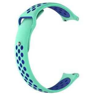 For Xiaomi Haylou Solar / LS05 Silicone Reverse Buckle Strap(Teal+Blue)