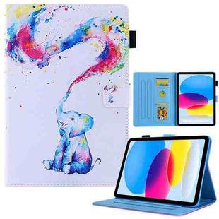 For iPad Pro 11 2024 Colored Drawing Leather Smart Tablet Case(Colorful Elephant)