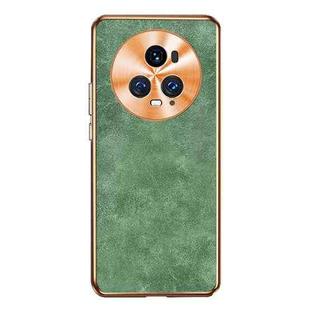 For Honor Magic5 Pro Electroplating Lambskin Leather Phone Case(Green)