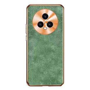For Honor Magic5 Electroplating Lambskin Leather Phone Case(Green)