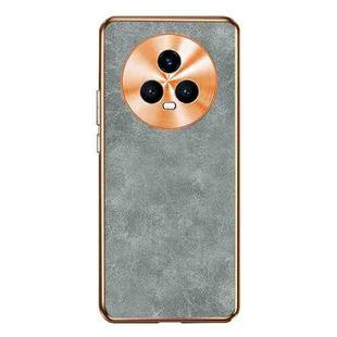 For Honor Magic5 Electroplating Lambskin Leather Phone Case(Grey)