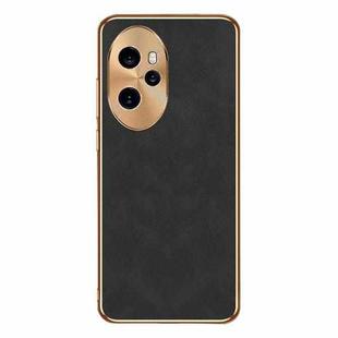 For Honor 100 Pro Electroplating Lambskin Leather Phone Case(Black)