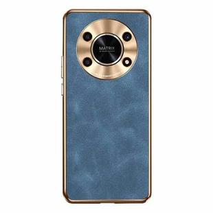 For Honor X30 Electroplating Lambskin Leather Phone Case(Blue)