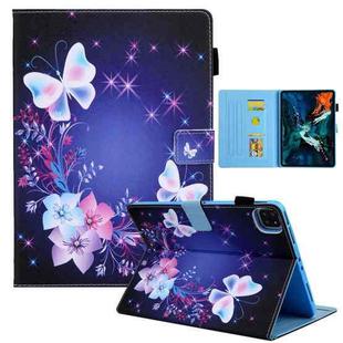 For iPad Pro 11 2024 Colored Drawing Leather Smart Tablet Case(Dual Colorful Butterflies)