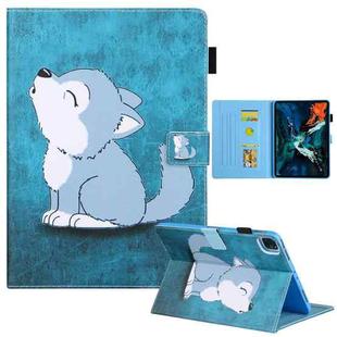 For iPad Pro 11 2024 Colored Drawing Leather Smart Tablet Case(Cute Wolf)