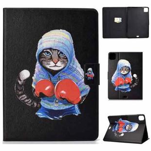 For iPad Pro 11 2024 Voltage Colored Drawing Smart Leather Tablet Case(Boxing Cat)