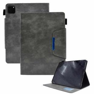 For iPad Pro 11 2024 Suede Cross Texture Magnetic Clasp Leather Smart Tablet Case(Grey)