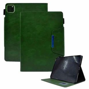 For iPad Pro 11 2024 Suede Cross Texture Magnetic Clasp Leather Smart Tablet Case(Green)