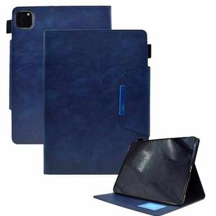 For iPad Pro 11 2024 Suede Cross Texture Magnetic Clasp Leather Smart Tablet Case(Blue)