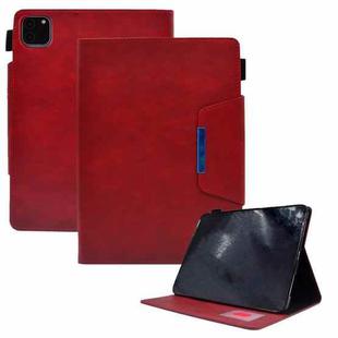 For iPad Pro 11 2024 Suede Cross Texture Magnetic Clasp Leather Smart Tablet Case(Red)