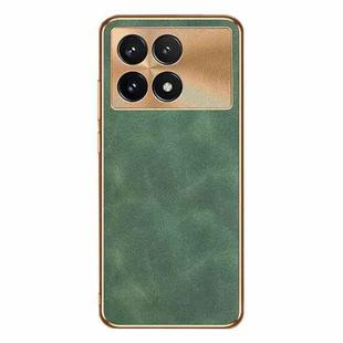 For Xiaomi Redmi K70 Pro Electroplating Lambskin Leather Phone Case(Green)