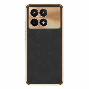 For Xiaomi Redmi K70 Pro Electroplating Lambskin Leather Phone Case(Black)