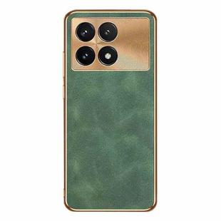 For Xiaomi Redmi K70 Electroplating Lambskin Leather Phone Case(Green)