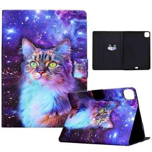 For iPad Pro 11 2024 Voltage Colored Drawing Smart Leather Tablet Case(Star Cat)